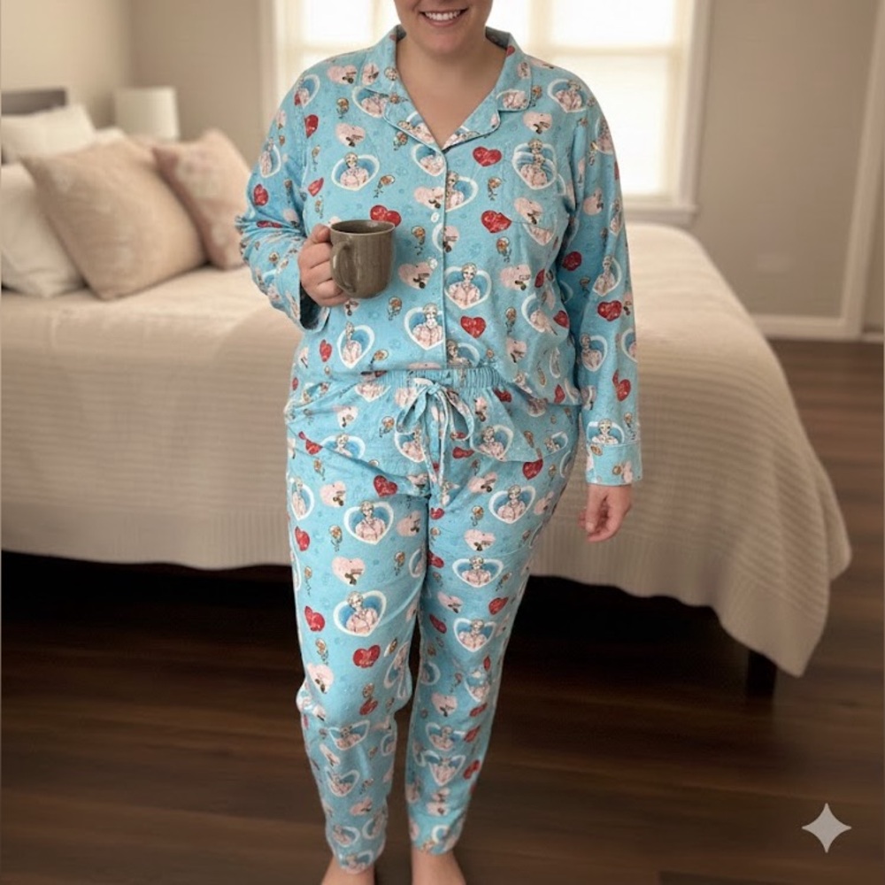 TOAST AND JAMMIES I LOVE LUCY PAJAMAS SET CHOCOLATE FACTORY GILMORE GIRLS 3XL